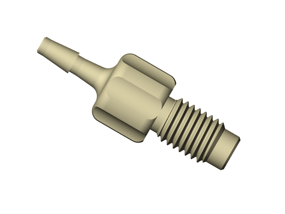 Adapter PEEK 1/4"-28 til 2mm slange, 5 stk