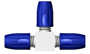 T-stykke for 1-4mm slange, 1,5mm lysning