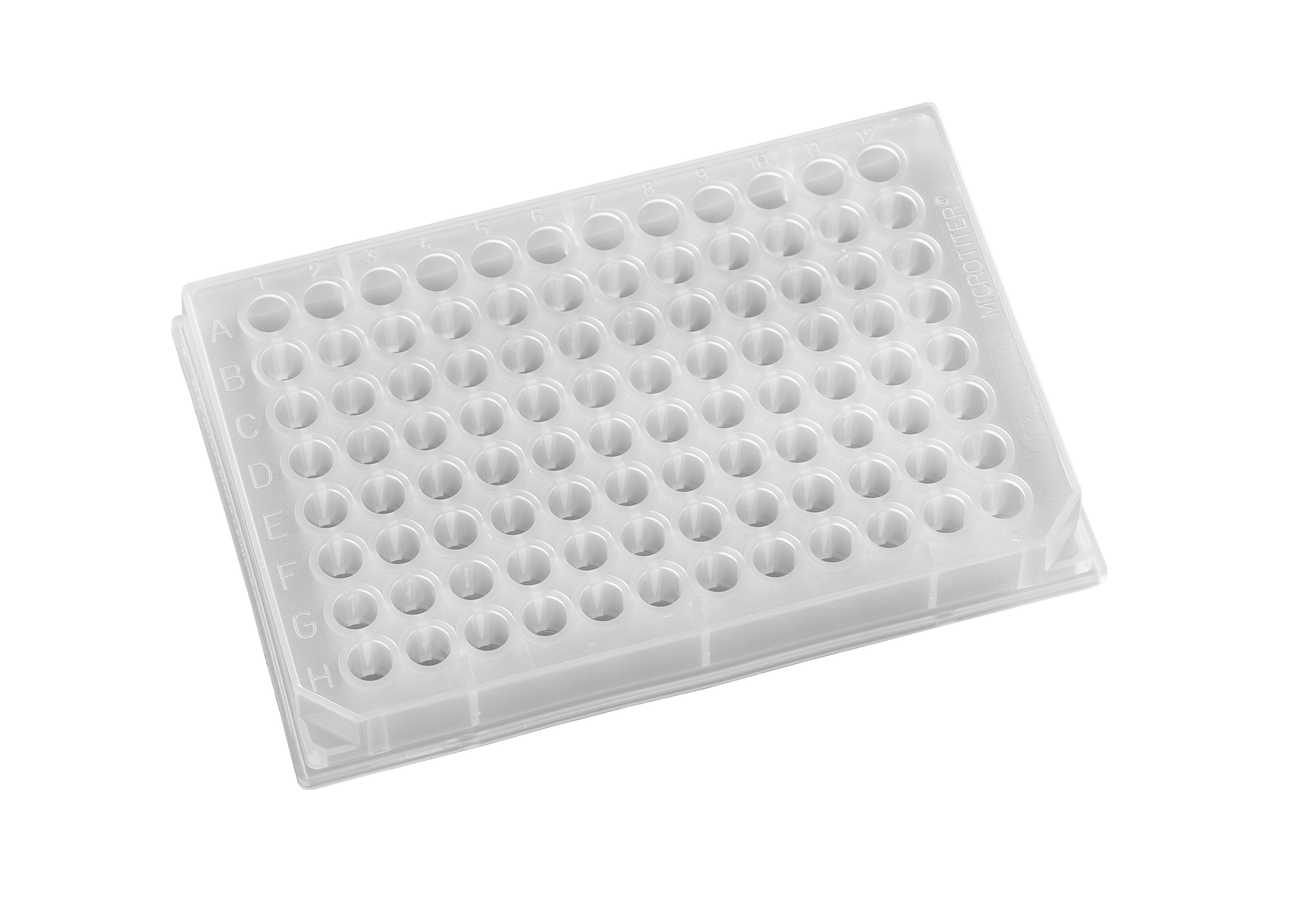 Mikrotiterplade 96 pos., 350 ul, rund, 100 stk
