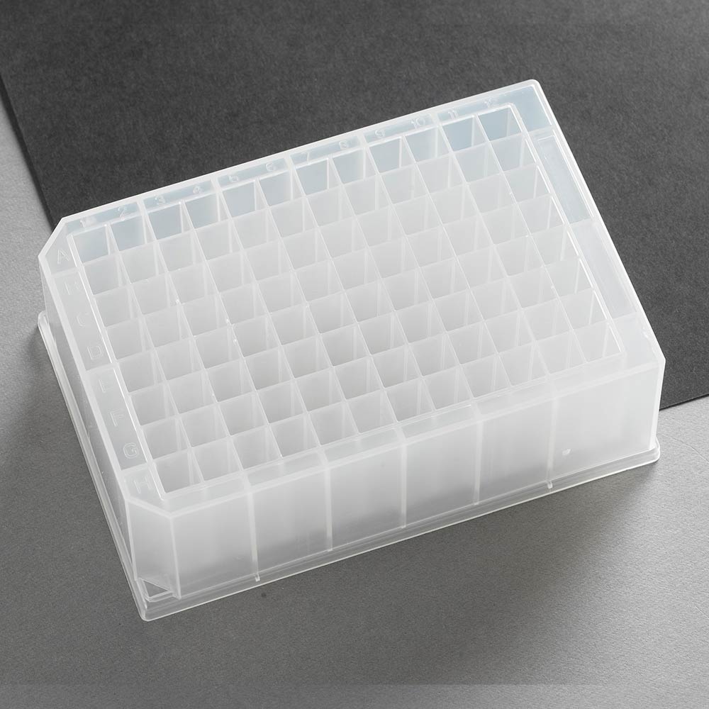Mikrotiterplate 96 pos.,2 ml squ, pyr, S, 50 pcs