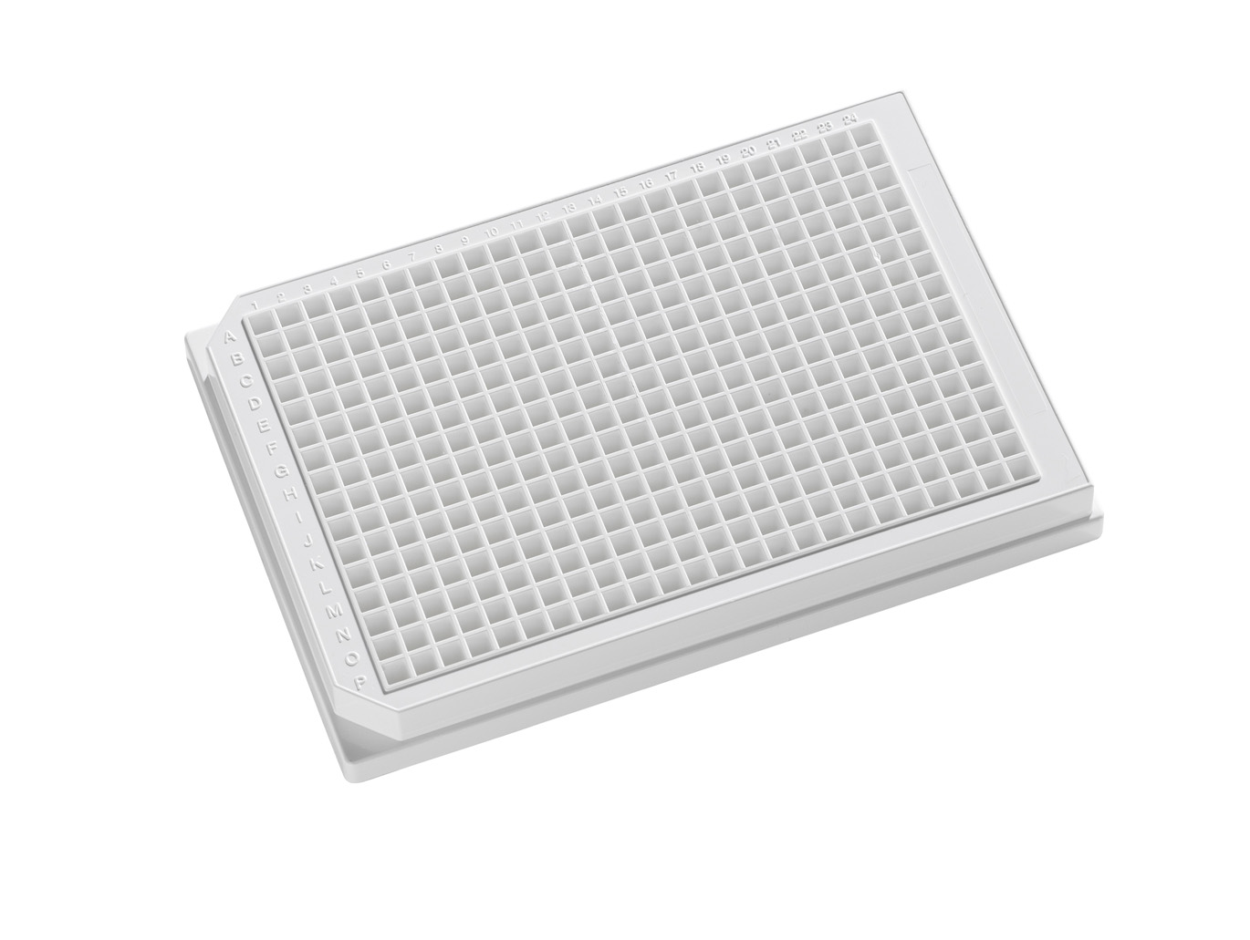 384 pos. plade 120uL PS, hvid, TC, låg, sgl, 50stk
