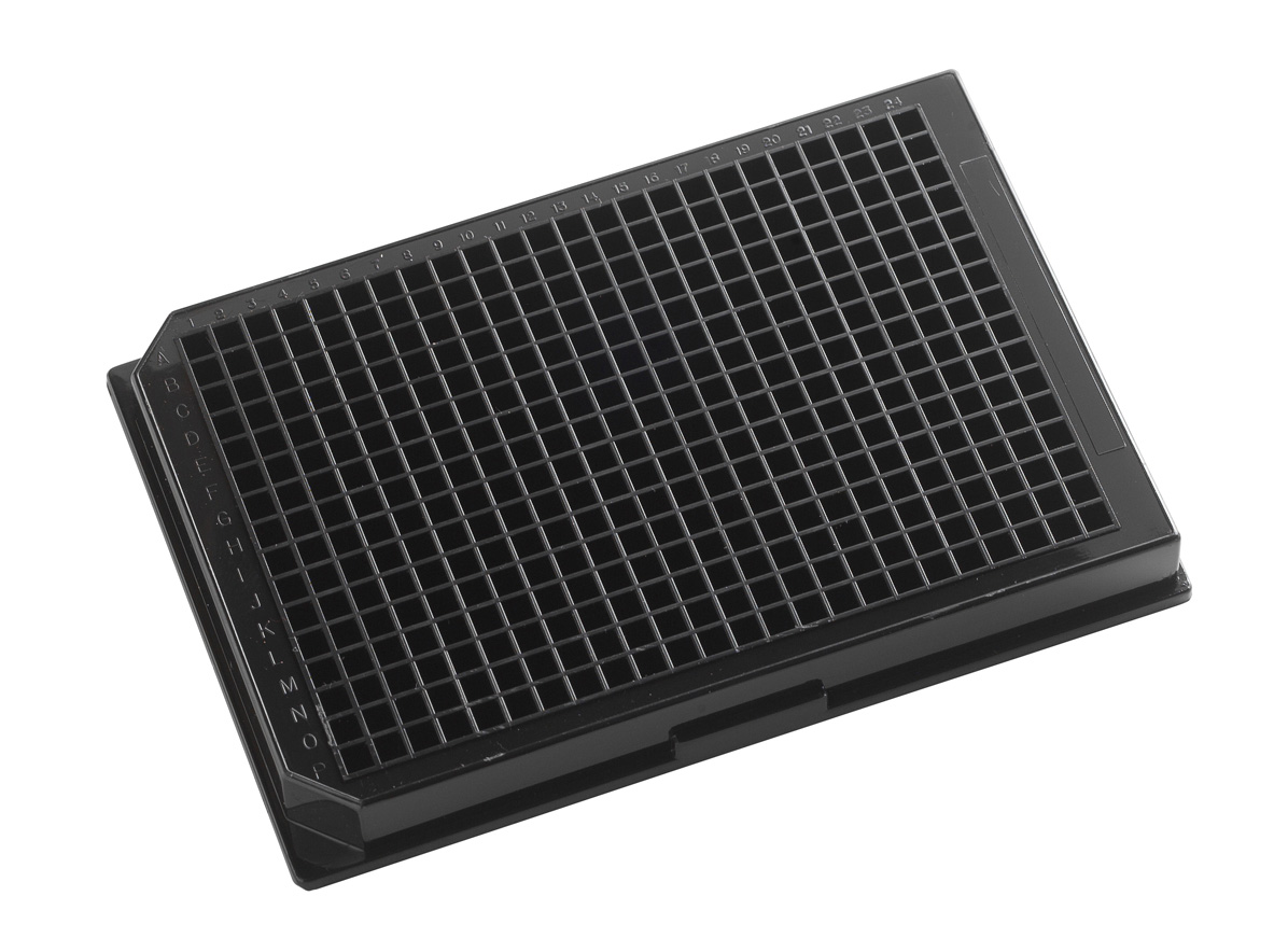 384 pos. plade, klar, sort, TC, låg, sgl, 100stk