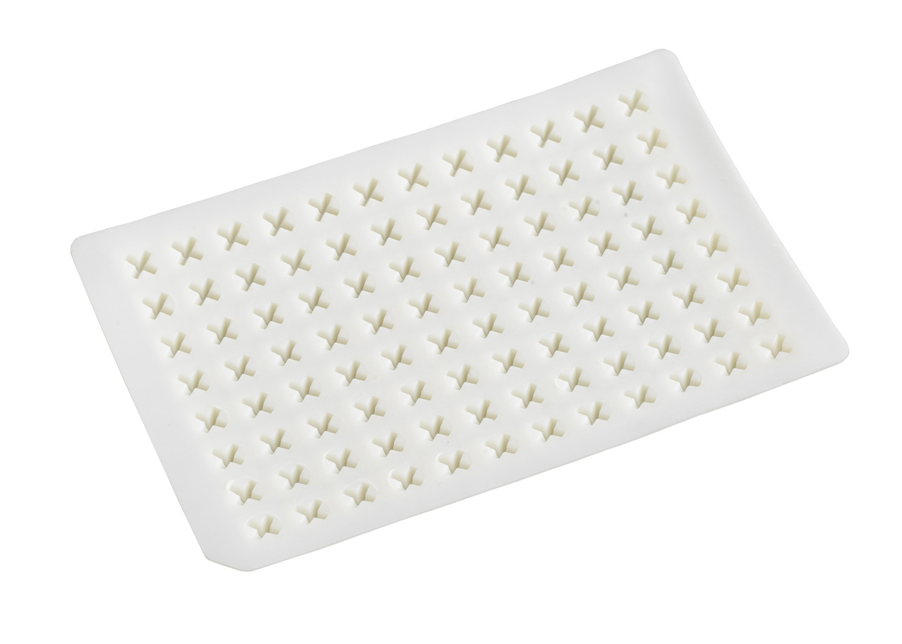 Måtte, 96-pos, Santoprene, firkantet, 100 stk