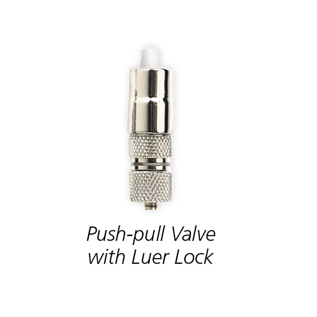 Sprøjteventil, push-pull, med luer lock