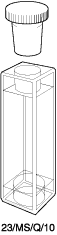 Kuvette, 23/MS, Spec-Q, 10mm, 3,5ml