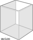 Kuvette, 96, optisk glas, 20mm, 14ml
