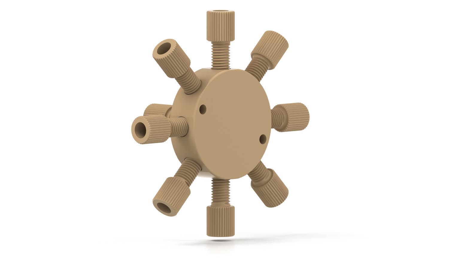 Manifold, PEEK, 7 -port, 10-32