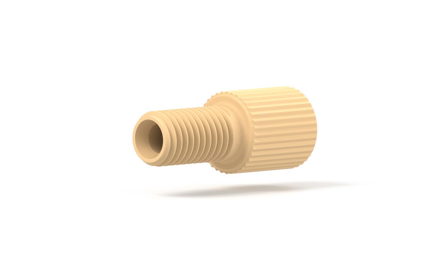 Skrue flangeløs, Delrin, 1/4-28, 1/8", creme