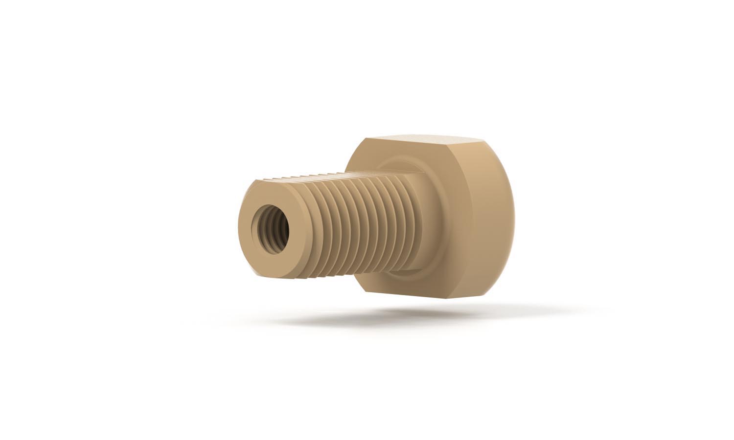 Union, PEEK, 10-32, naturel