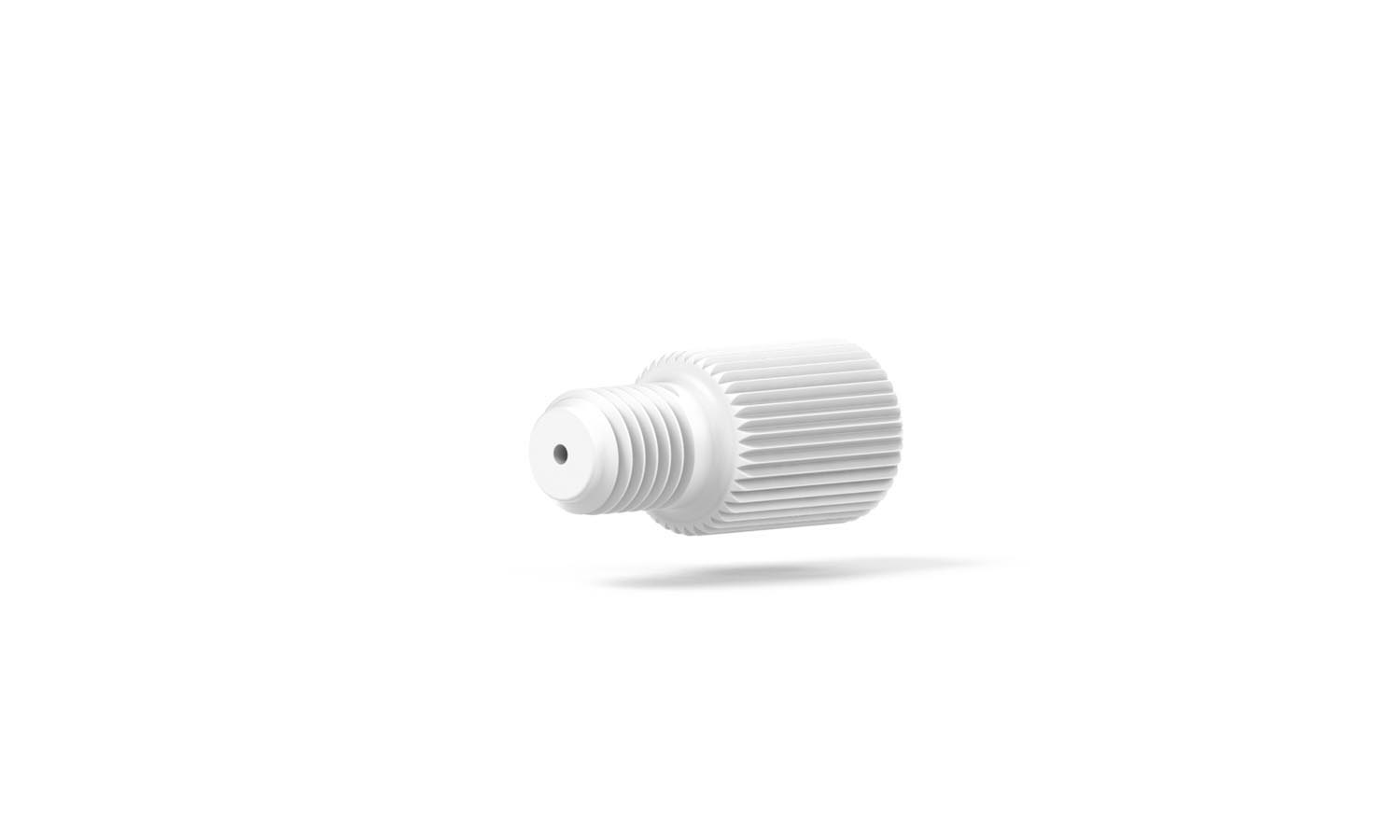 Adapter, PTFE, 1/4-28 hun til 1/4-28 han
