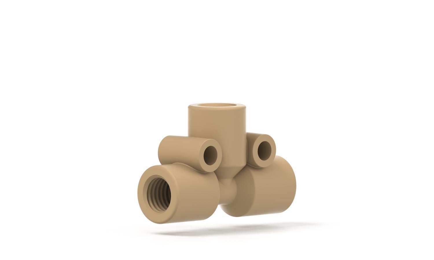 Tee Assembly High Pressure PEEK 0,020 thru hole