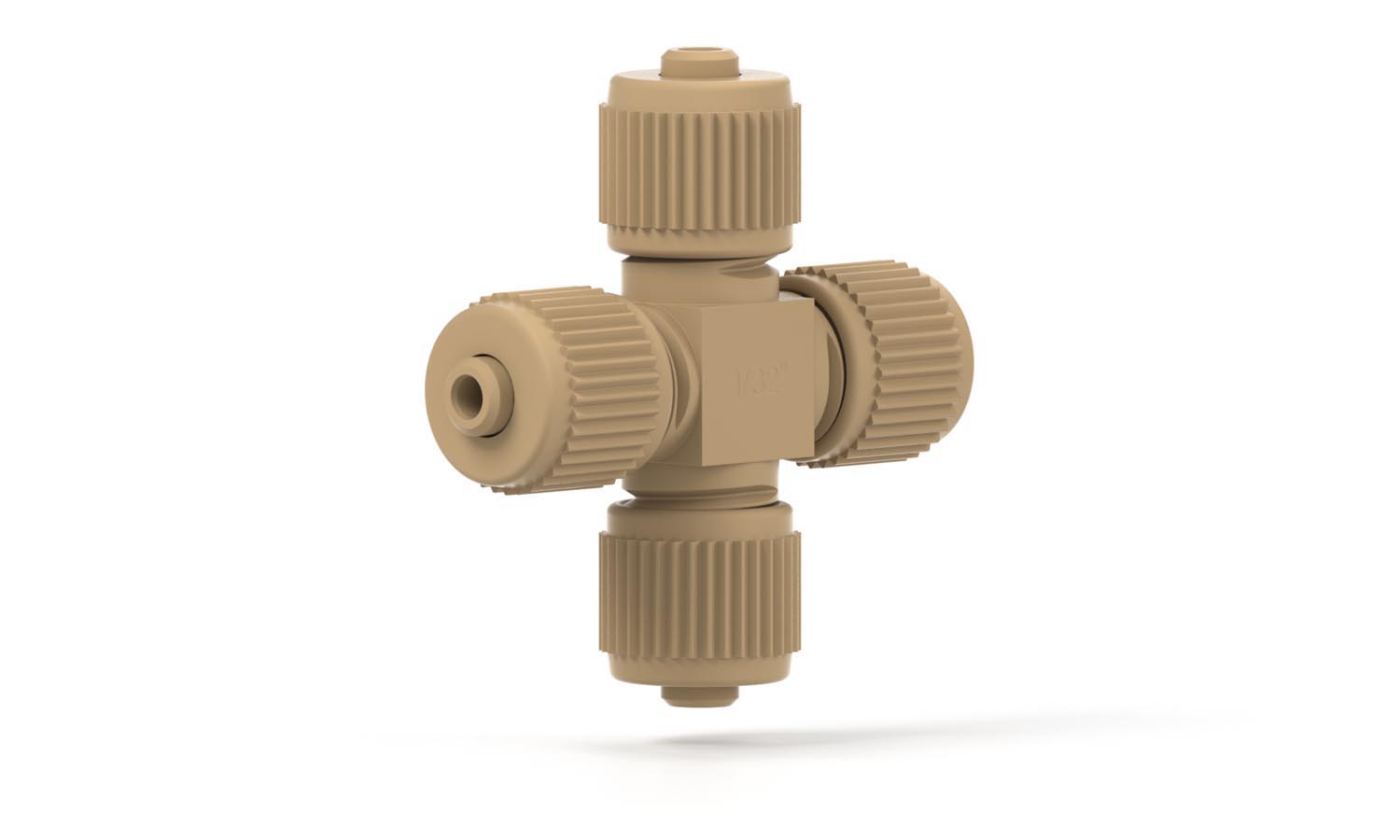 Kryds Microtight, PEEK, 1/32um, med fittings