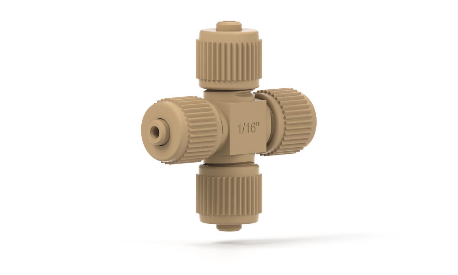 Kryds Microtight, PEEK, 1/16", med fittings