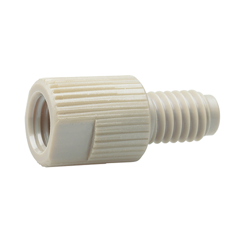 Adapter, PEEK, 1/4"-28 F to M6 M
