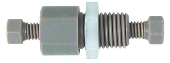 Bulkhead union 1/16", hex, 0,75mm bore, PEEK