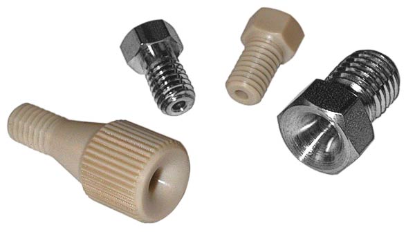 Nut 1/16" fingertight, controlled radius, PEEK