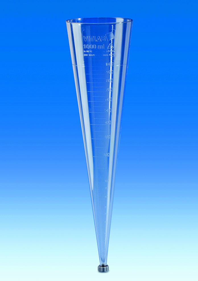 Tragt, sedimentations-, (Imhoff), PS, 1000ml, 3stk