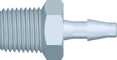 Tube fitting 3,2 mm - 1/8" NPT, White nylon